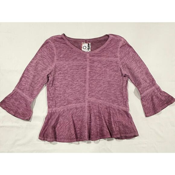 Anthropologie Akemi + kin Top Purple Stone Washed 3/4 Sleeves Size XS (082) - Picture 1 of 10